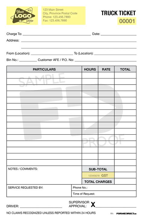 truck ticket tt customizable form template forms direct