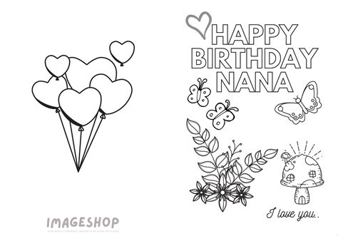 printable colour  happy birthday nana card  size printable colour