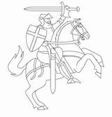 Chevalier Moyen Coloriage Bouclier Middle Ritter Caballeros Rearing Ausdrucken Malvorlagen Photographie Horses Faciles Clash Royale Malerei Colorluna Edad Benjaminpech sketch template