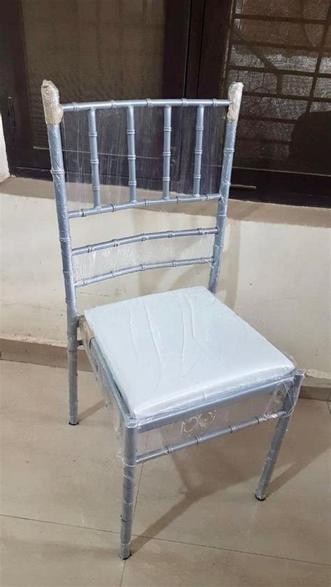 Modern Grey Steel Chiavari Chair Back Style Tight Back 42 X 17 X 17