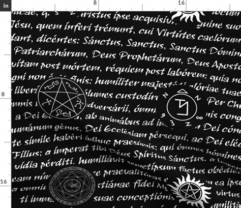 latin exorcism supernatural inspired fabric spoonflower