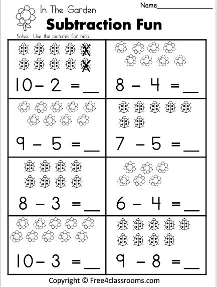 printable kindergarten addition  subtraction worksheets honey