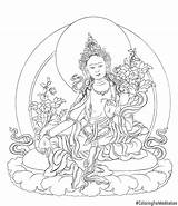 Tara Green Coloring Designs Buddha Buddhist Pages Tibetan Meditation Her Bảng Chọn Nghệ Thuật Mandala sketch template
