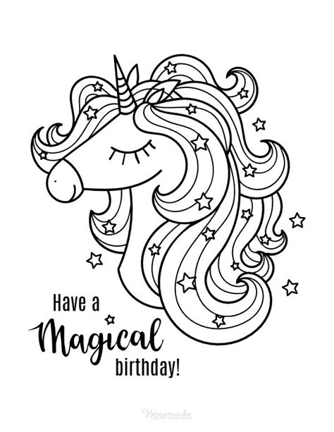 happy birthday coloring pages  printable pdfs unicorn