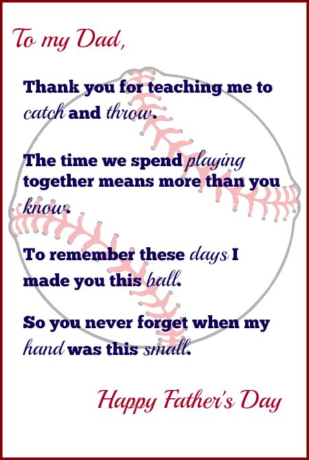 handprint baseball father s day t with free printable