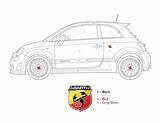 Fiat Abarth 500 ボード Coloring アバルト Cars する 選択 sketch template