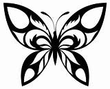 Butterfly Tribal Silhouette Clip Choose Board Stencil Onlinelabels sketch template