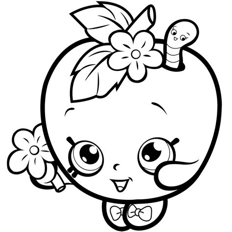 shopkins apple blossom shopkin coloring pages cute coloring pages