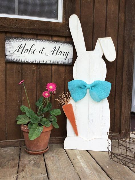 Pallet Bunny Etsy Easter Craft Decorations Easter Bunny Crafts