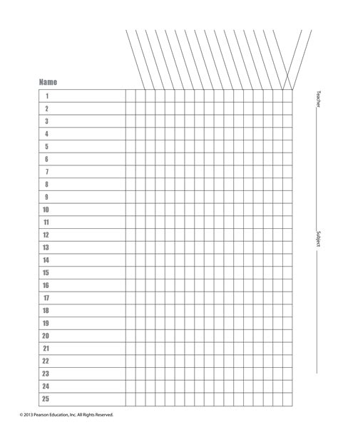 class roster template  printable printable templates