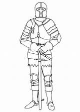 Armor Coloring Knight Large Printable sketch template