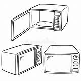 Microwave Oven Vector Set Preview sketch template