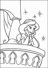 Jasmine Aladdin Coloring Princesse Aladin Balcon Beau Reve Netart Walt Coloringbay Coloriages sketch template