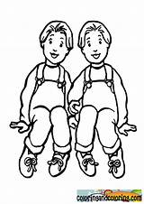 Twins Coloring Template Pages sketch template