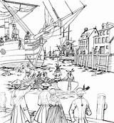 Boston Tea Party Coloring Pages sketch template