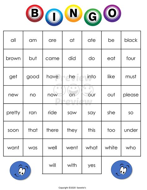 kindergarten sight word bingo printable printable templates