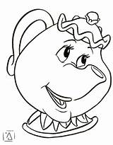Disney Mrs Potts Drawings Coloring Pages Drawing Characters Color Fc06 Deviantart Kids Party Snoopy Chip Lala Donald Duck Printable Book sketch template