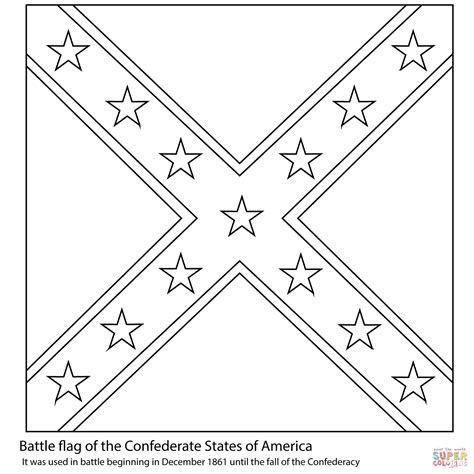 battle flag   confederate states  america coloring page