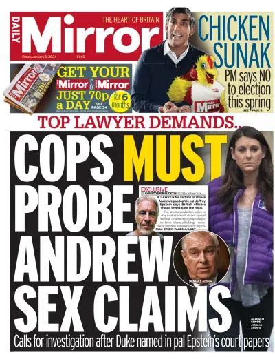 daily mirror uk front page  sunday  november  paperboy