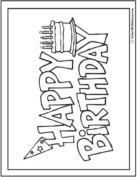 printable happy birthday signs coloring page coloring pages