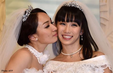 japan lesbian couple wed amid calls for same sex marriage asia women news asiaone