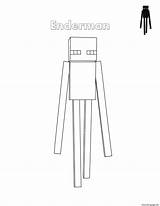 Minecraft Coloring Enderman Pages Printable Print Color sketch template