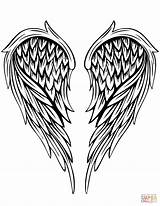 Wings Angel Tattoo Coloring Pages Wing Tattoos Vector Printable Drawing Color Designs Angelwings Realistic Print Female Book Template Dreamcatcher Adults sketch template