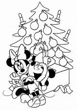 Mickey Mouse Coloring Minnie Christmas Pages Tree Color Printable Print Kids Window Cartoon Mistletoe Girls Santa Getcolorings Comments sketch template