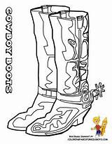 Boots Coloring Pages Cowgirl Getcolorings Western sketch template