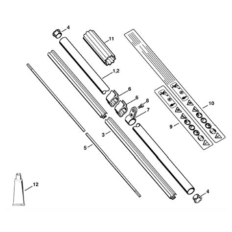 stihl fs  brushcutter fs  parts diagram drive tube assembly