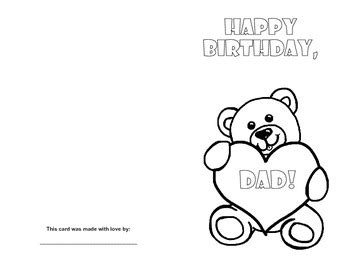 printable birthday cards  dad     printablee
