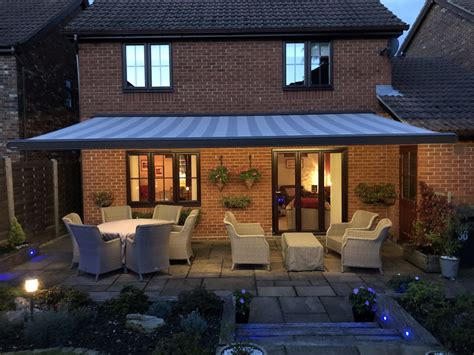 large electric awning  outdoor lights fitted  southampton  awningsouth awningsouth