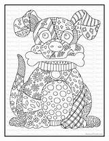Patchwork Printable Coloring Puppy Instant sketch template