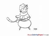 Hockey Coloring Snowman Kids Pages Ice Sheet Title sketch template
