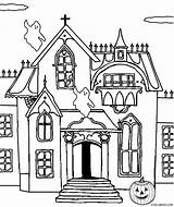 Haunted Coloring House Castle Pages Kids Drawing Printable Spooky Clip Line Color Printables Print Getcolorings Cool2bkids Getdrawings sketch template