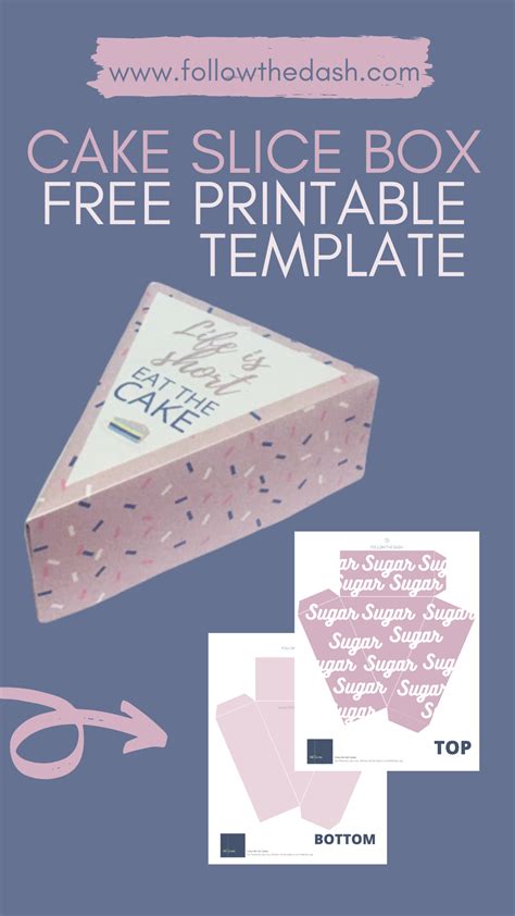 cake slice box  printable template cake slice boxes box template