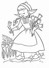 Coloring Pages Dutch Girl Tulips Rembrandt Picking Books Getcolorings Children Color Printable sketch template