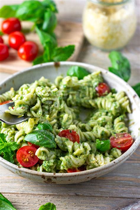 Vegan Pesto Pasta Recipe Healthier Steps