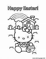 Kitty Easter Coloring Hello Happy Pages Printable Print Color Info Book sketch template