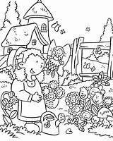 Coloring Pages Gardening Kids Pretty sketch template