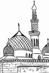 Mosque Drawing Getdrawings sketch template