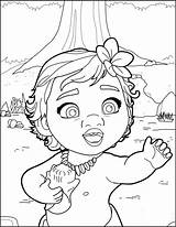 Moana Coloring Baby Pages Printable Print Cute Approached Sea Size sketch template