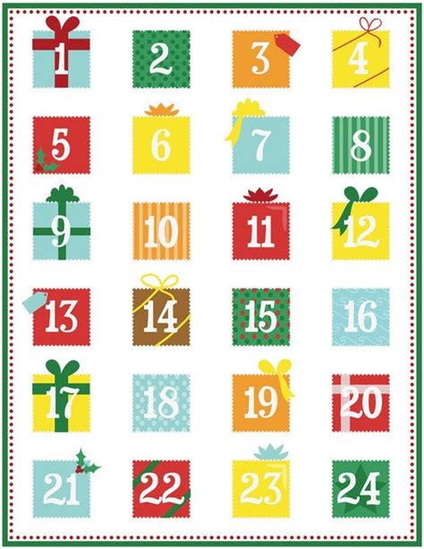 advent calendar template front hq printable documents