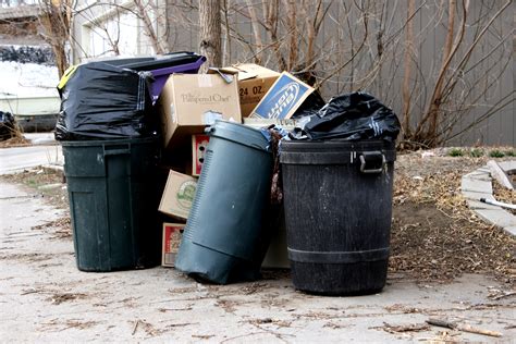 garbage cans overflowing  trash picture  photograph