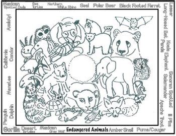 endangered animals coloring  printables art lesson earth day