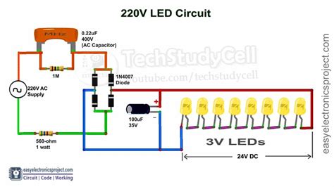 connect led   ac supply  calculation