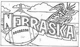 Coloring Nebraska Pages Husker Huskers Postcard Herbie Template sketch template