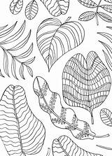 Mindfulness Coloring Pages Leaves Kids sketch template