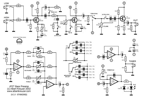 guitar tuhevpreamplifier circuit diagram