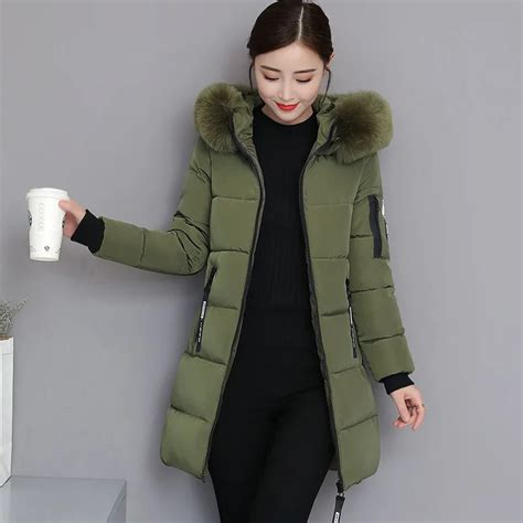 tryeverything legergroen winterjas vrouwen oversized lange winter jas vrouwen hooded koreaanse